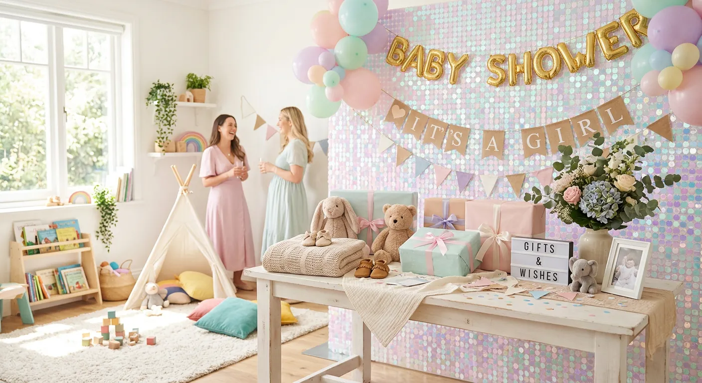 Baby Shower Decor: Sparkly Sequin Accents for a Special Day