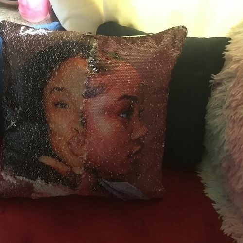 Double Image Reversible Sequin Pillow photo review