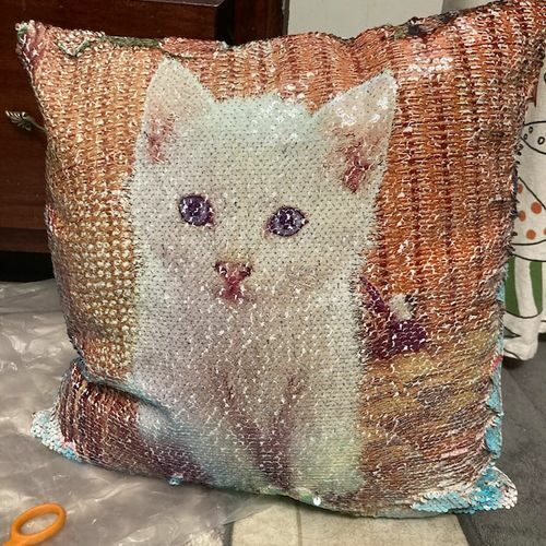 Ανασκόπηση φωτογραφίας Double Image Reversible Sequin Pillow