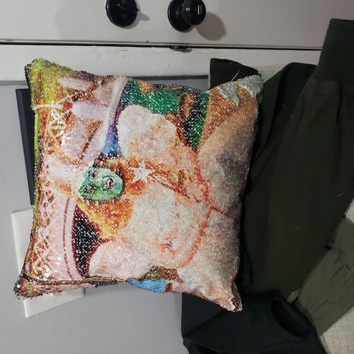 Ανασκόπηση φωτογραφίας Double Image Reversible Sequin Pillow